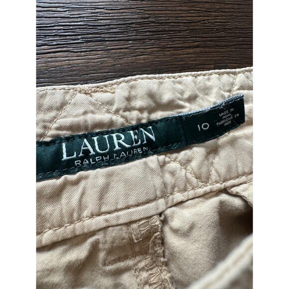 Lauren Ralph Lauren Pants Womens 10 Khaki Utility Safari Ruched Tie - Picture 4 of 9